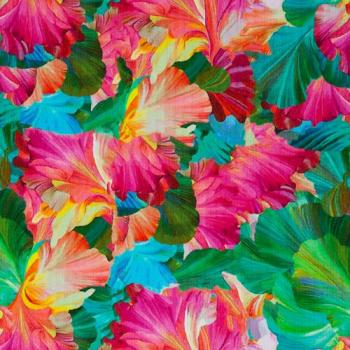 Baumwoll Rippjersey Valencia Abstrakte Blumen by Swafing